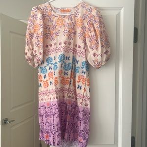 Oliphant puff crew neck dress in paradiso lilac